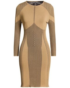 Alberta Ferretti Khaki Mini Dress Viscose, Polyamide - Natural
