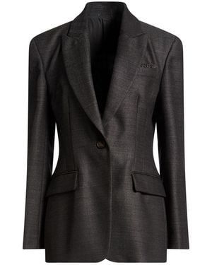 Brunello Cucinelli Charcoal Blazer Virgin Wool - Black