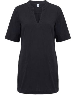 European Culture Mini Dress Cotton, Elastane - Black