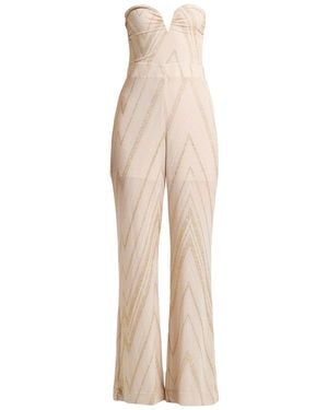 Liu Jo Jumpsuit Polyamide, Metallic Polyester, Elastane - Natural