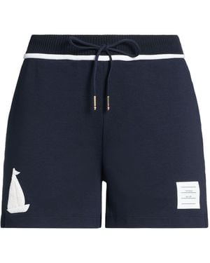 Thom Browne Shorts & Bermuda Shorts Cotton, Wool, Acrylic, Polyester - Blue