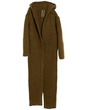 Rick Owens Khaki Coat Alpaca Wool, Polyamide, Wool, Elastane - Green