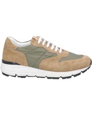 Luigi Borrelli Napoli Camel Sneakers Leather, Textile Fibers - White