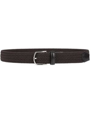 Canali Dark Belt Textile Fibers, Soft Leather - White