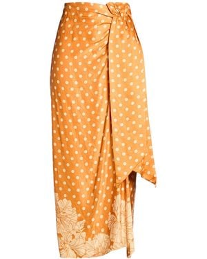 Laurence Bras Maxi Skirt Cupro, Linen, Modal - Orange