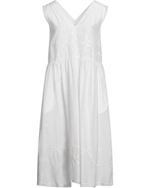 High Midi Dress - White