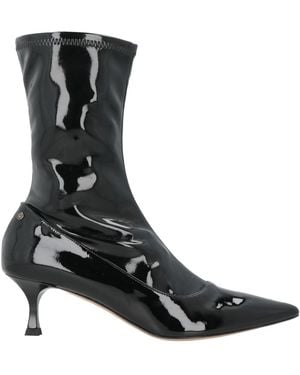 Pollini Ankle Boots Leather, Textile Fibers - Black