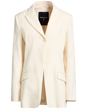 Patrizia Pepe Ivory Blazer Linen, Polyamide - Natural