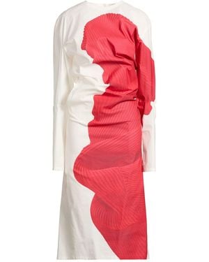 Issey Miyake Midi Dress Cotton, Nylon, Polyurethane - Red