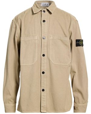 Stone Island Sand Shirt Cotton - Natural