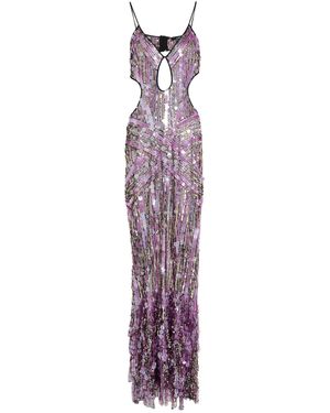 Amen Maxi Dress Polyamide - Purple