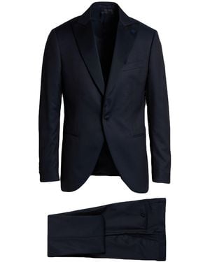 Lardini Midnight Suit Wool, Silk - Blue