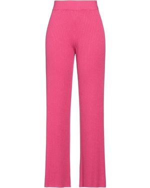 hinnominate Fuchsia Trousers Viscose, Elastane - Pink