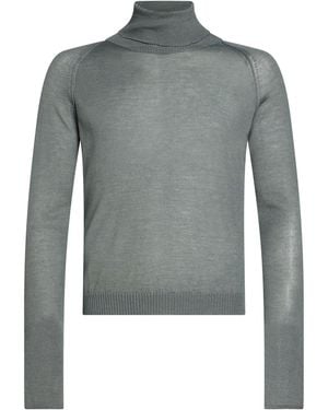 Isabel Benenato Turtleneck Cashmere, Silk - Grey
