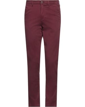 Jack & Jones Burgundy Pants Cotton, Elastane - Red