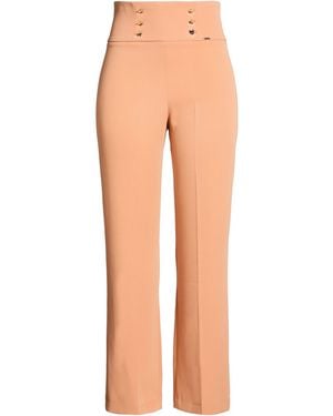 NUALY Camel Pants Polyester, Elastane - Natural
