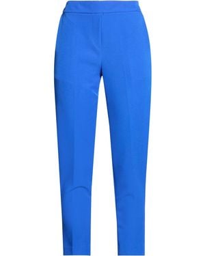 LANACAPRINA Bright Trousers Polyester, Elastane - Blue
