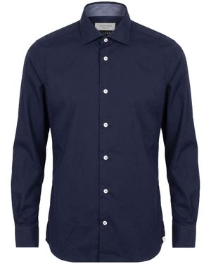 MASTRICAMICIAI Midnight Shirt Cotton, Elastane - Blue