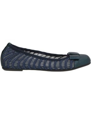 Frau Midnight Ballet Flats Leather, Textile Fibers - Blue