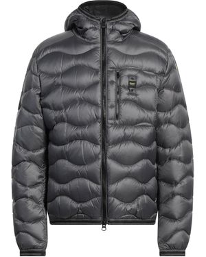 Blauer Pufferjacke & Daunenjacke - Grau