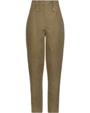 Alberta Ferretti Military Trousers Linen - Green