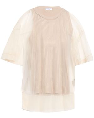 Brunello Cucinelli Top Polyamide, Cotton, Elastane - White