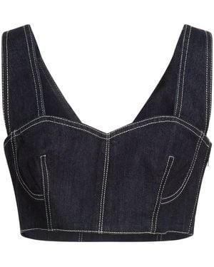 Alberta Ferretti Top Cotton, Elastane - Blue