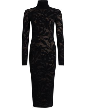 Liviana Conti Midi Dress Virgin Wool, Polyamide, Cashmere, Elastane - Black