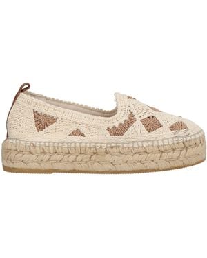 Espadrilles Ivory Leather, Textile Fibres - Natural