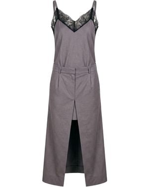 MEIMEIJ Maxi Dress Cotton, Viscose, Elastane, Polyester - Gray