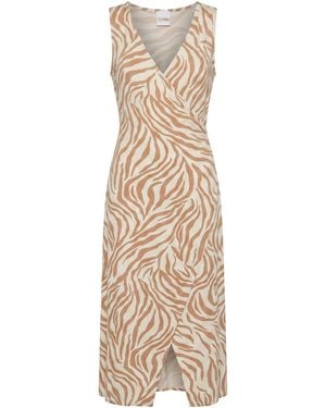 Max Mara Cream Midi Dress Viscose, Elastane - Natural