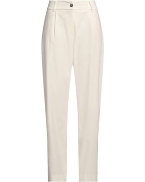Motel Cream Pants Polyester, Viscose, Elastane - White