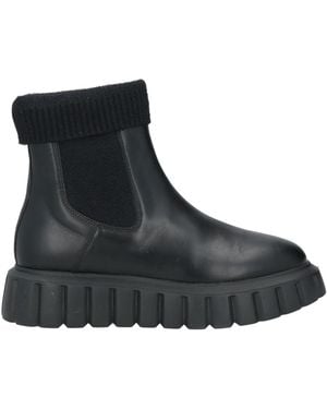 Voile Blanche Ankle Boots Leather, Textile Fibers - Black