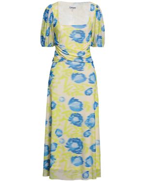 Ganni Vestito Midi - Blu