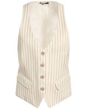 Tom Ford Cream Tailored Vest Wool, Silk, Polyester - Natural