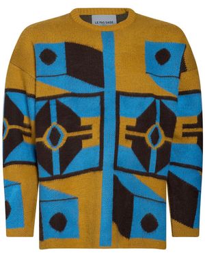 LE PAS SAGE Paris Mustard Sweater Acrylic, Wool - Blue