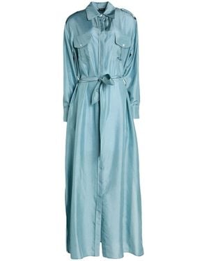 Kiton Slate Maxi Dress Silk - Blue