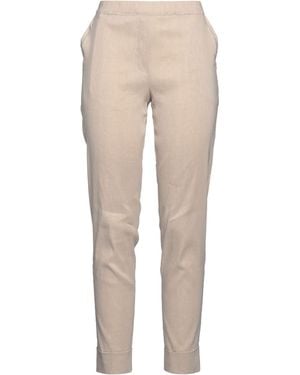 D.exterior Trousers Linen, Elastane - Natural