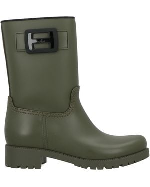 Hogan Military Ankle Boots Textile Fibers - Green