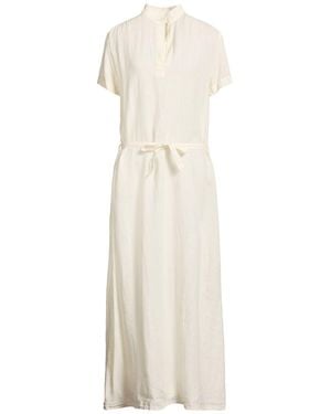 Grifoni Ivory Maxi Dress Linen - White