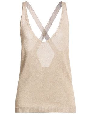 Liu Jo Platinum Tank Top Viscose, Polyamide, Polyester - Natural