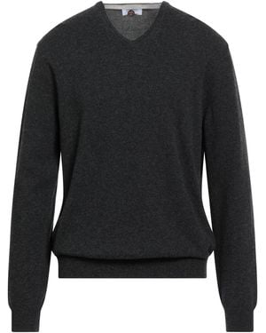 Heritage Charcoal Sweater Virgin Wool, Cashmere - Black