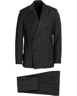 Lardini Suit Wool, Elastane - Black