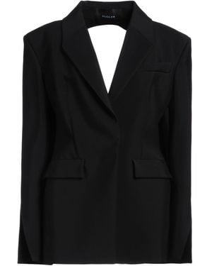 Mugler Blazer Viscose, Virgin Wool - Black