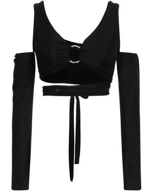 Gaelle Paris Top Polyamide, Metallic Fibre, Elastane - Black