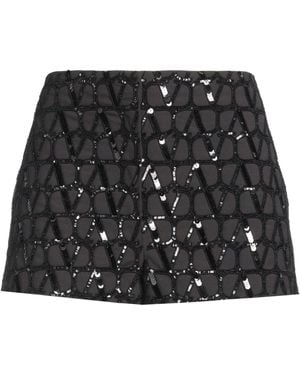 Valentino Garavani Dark Shorts & Bermuda Shorts Virgin Wool, Polyester - Black