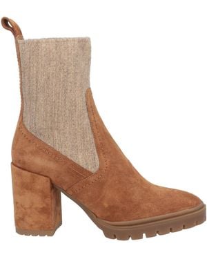 KARIDA Ankle Boots Leather, Textile Fibers - Brown
