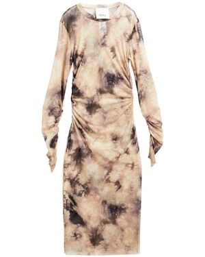 Erika Cavallini Semi Couture Midi Dress Polyamide, Elastane - Natural
