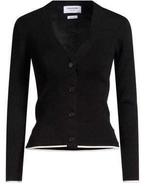 Thom Browne Cardigan Virgin Wool, Silk - Black