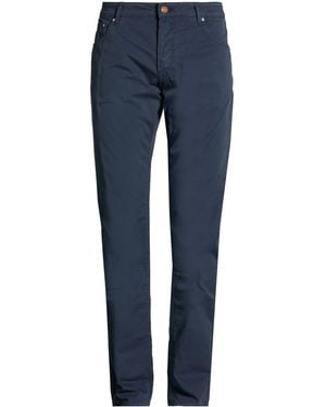 Hand Picked Trousers Cotton, Elastane - Blue